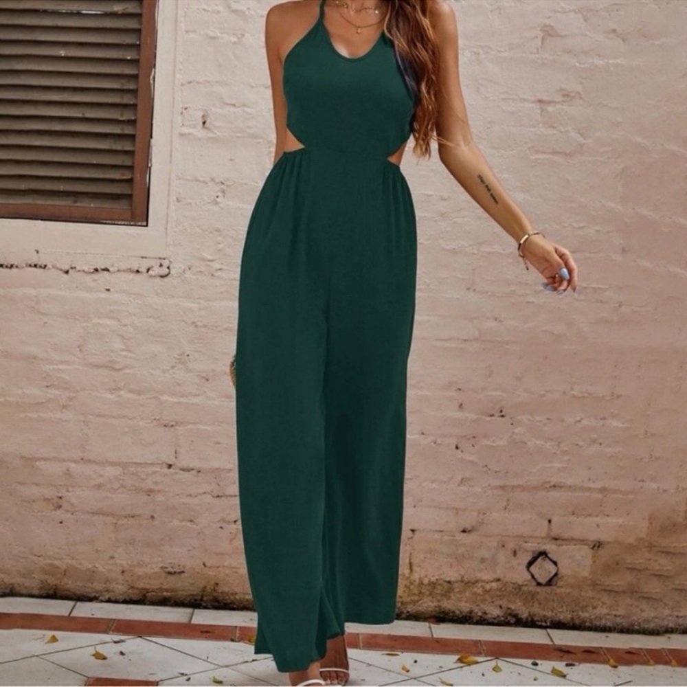 Elegant Green Halter Jumpsuit